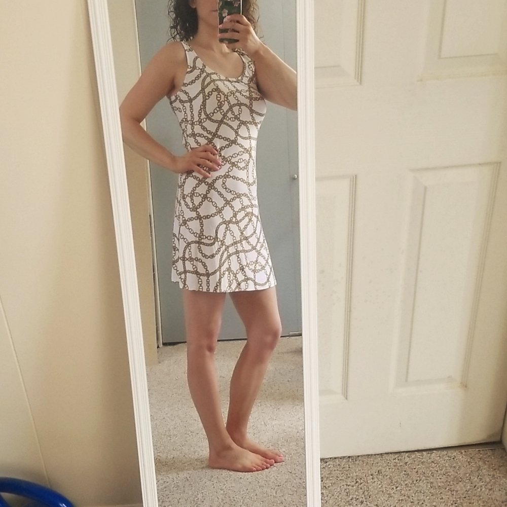 EUC Michael Kors Chain Print White Mini Dress
